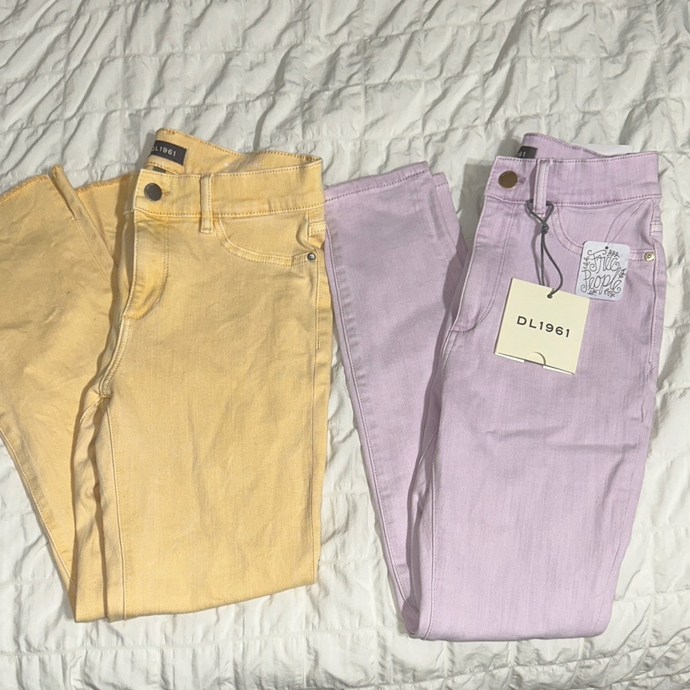 Free People DL1961 Women's Skinny Jeans in Yellow and Lavender
